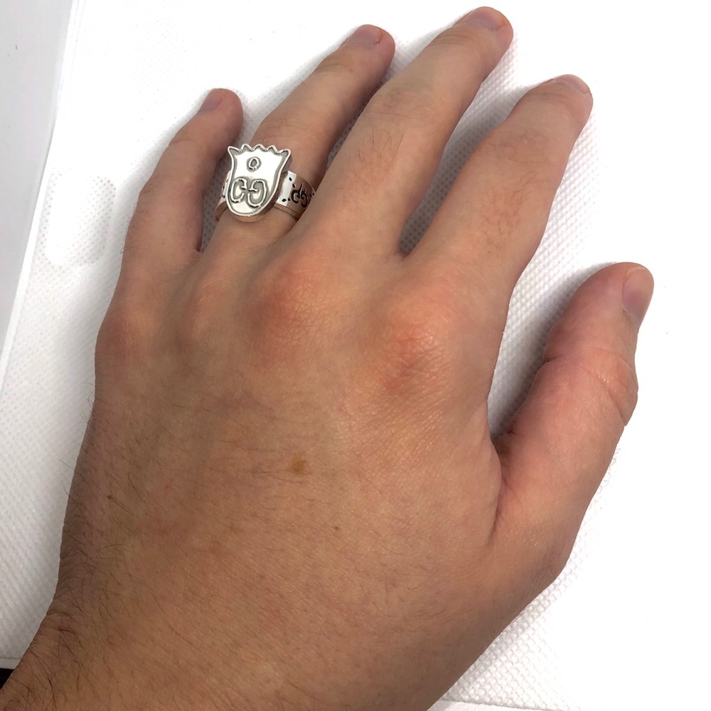 New Authentic GUCCI GHOST GG Sterling Silver Ring - Picture 6 of 10